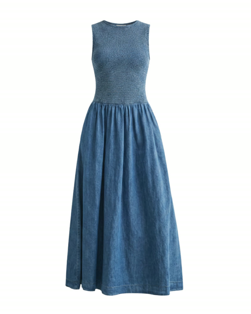 Caroline Maxi Dress in cotton denim
